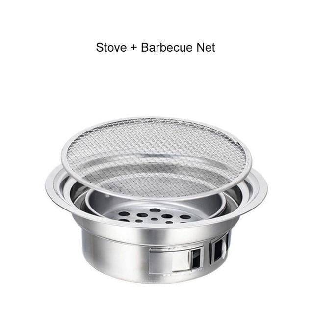 Portable Charcoal Barbecue Grill for Outdoor Cooking – Stainless Steel