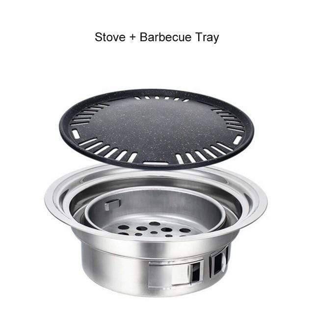 Portable Charcoal Barbecue Grill for Outdoor Cooking – Stainless Steel