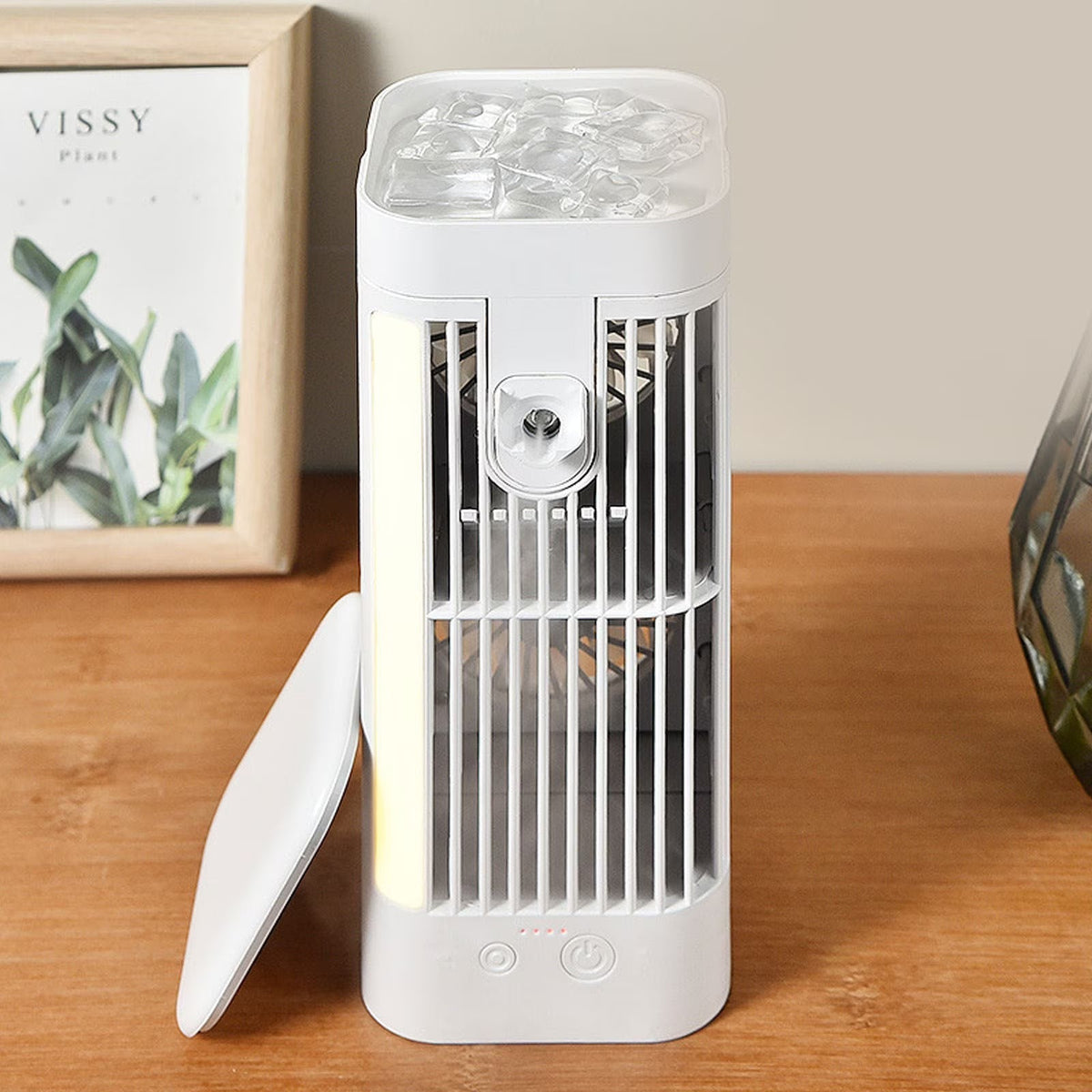 3-Speed Personal Cooling Fan with Night Light – USB Misting Desk Fan