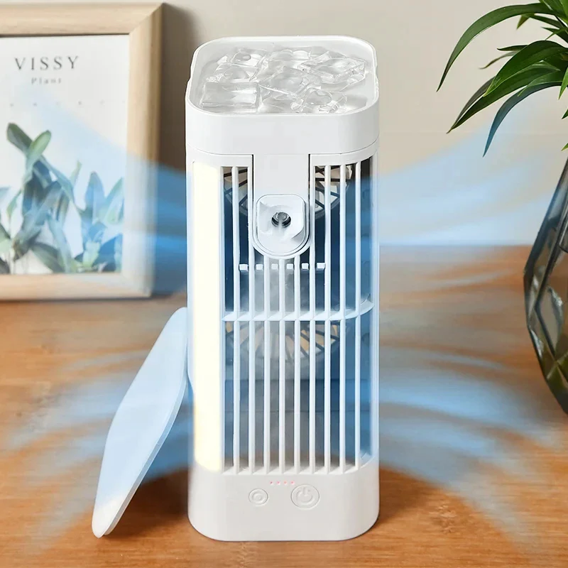 3-Speed Personal Cooling Fan with Night Light – USB Misting Desk Fan