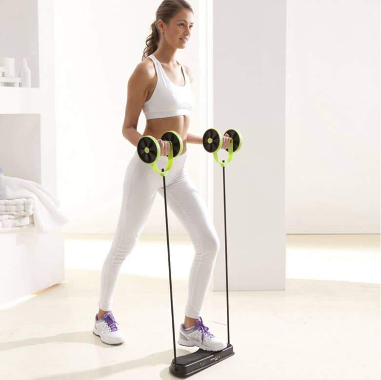 Resistance Band and Roller Abdominal Workout Trainer