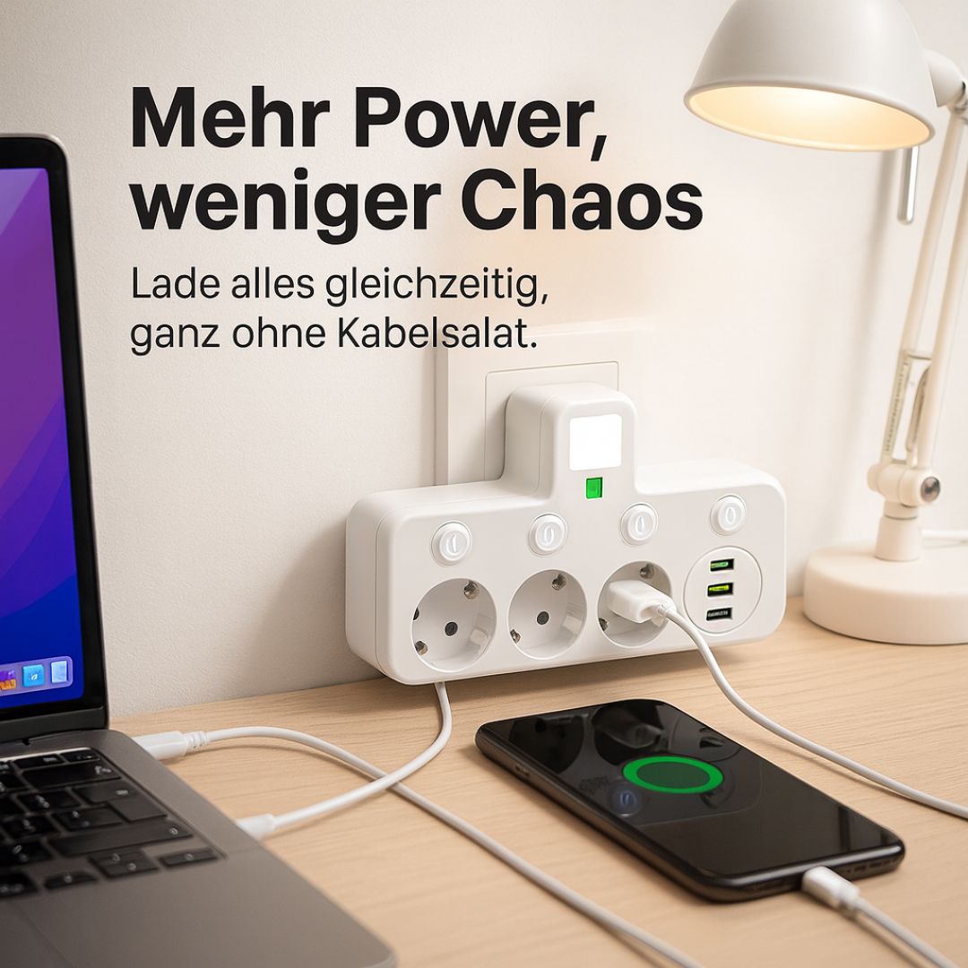 Surge Protector Power Strip with USB Ports and On/Off Switch