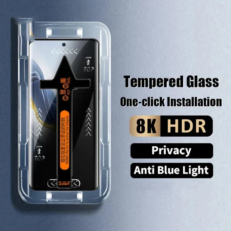 2-Pack Anti-Spy Tempered Glass Screen Protectors – Dust-Free with Alignment Kit