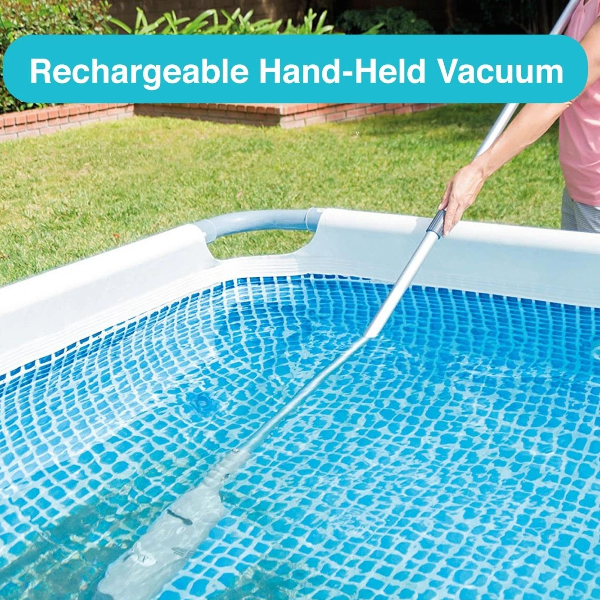 Portable Battery-Operated Pool Cleaner with Brush Tools for Above Ground