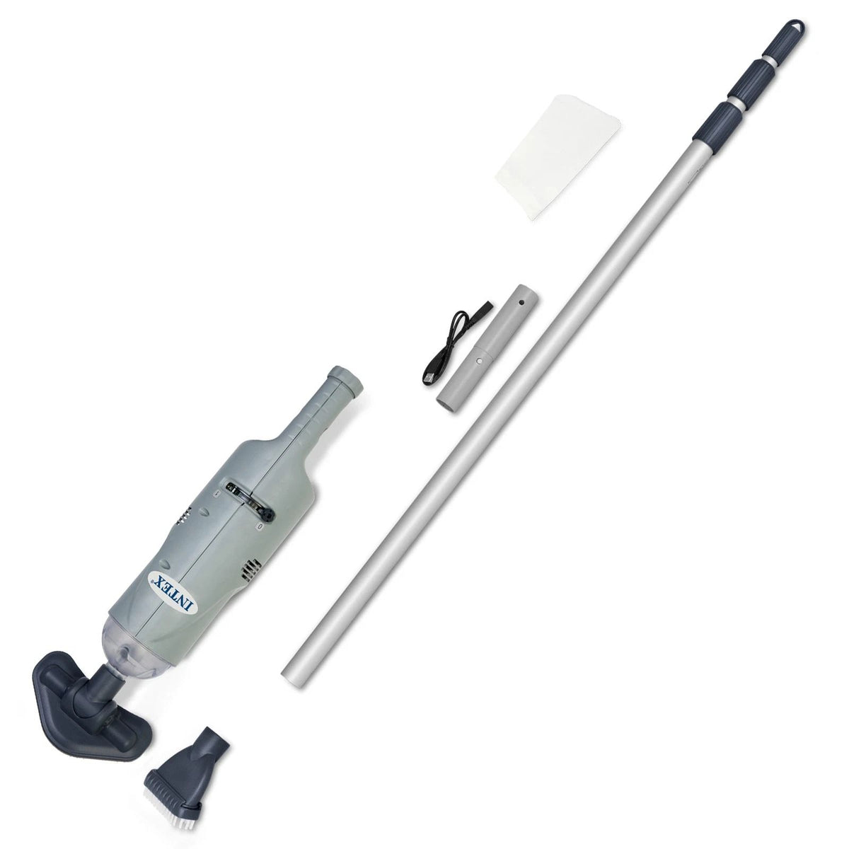 Portable Battery-Operated Pool Cleaner with Brush Tools for Above Ground