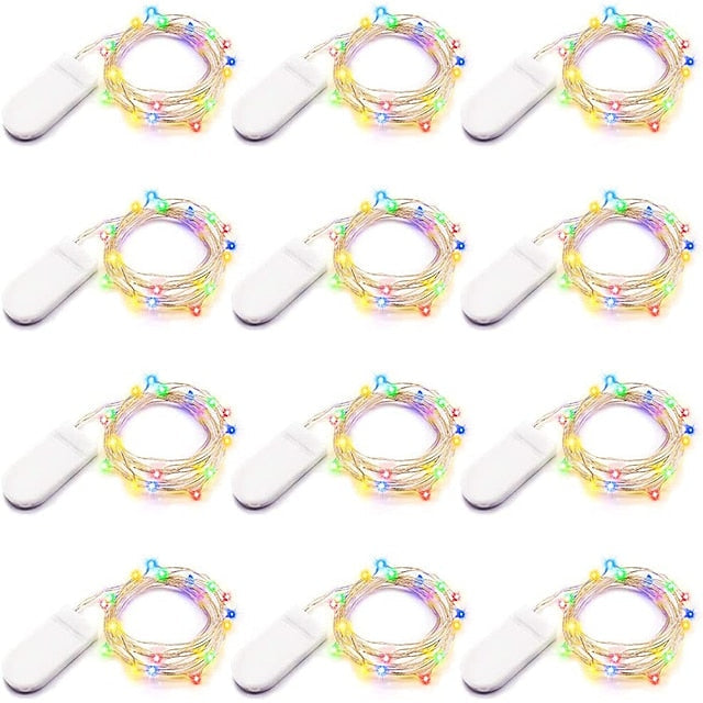 20 LED Battery-Powered Fairy Lights on 7Ft Flexible Silver Wire for Weddings and Mason Jar Decoration