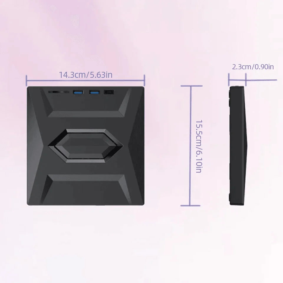 External DVD and CD Writer with USB Hub and SD Card Reader for PC and Laptop