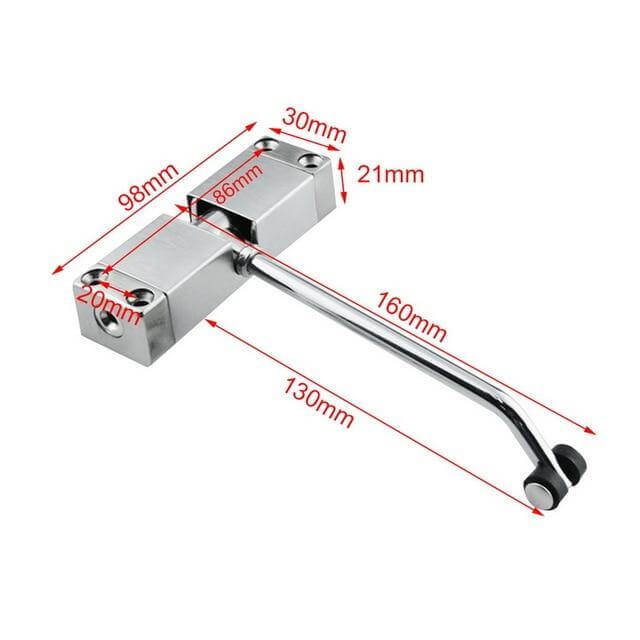 Stainless Steel Door Closer with Adjustable Force – Supports Up to 30 kg