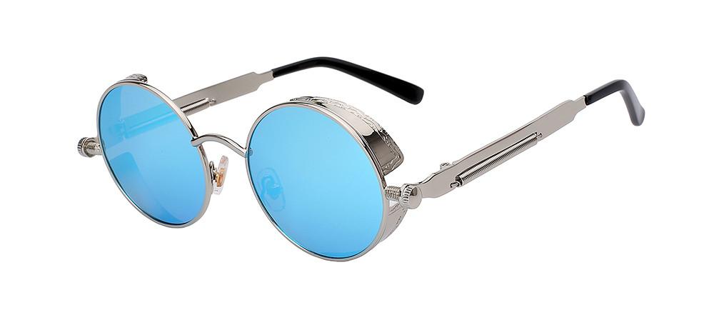 Steampunk Round Sunglasses with Side Shields