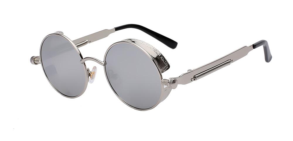 Steampunk Round Sunglasses with Side Shields