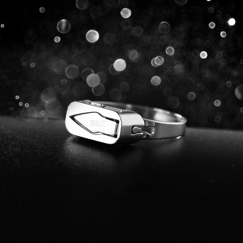 Compact Emergency Safety Ring with Hidden Blade - Stainless Steel Design