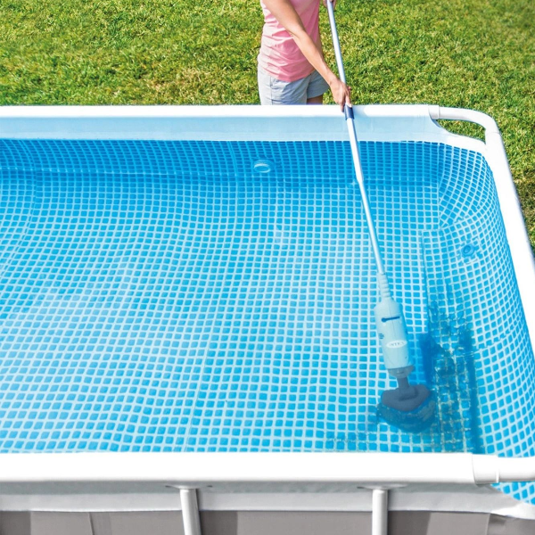 Portable Battery-Operated Pool Cleaner with Brush Tools for Above Ground