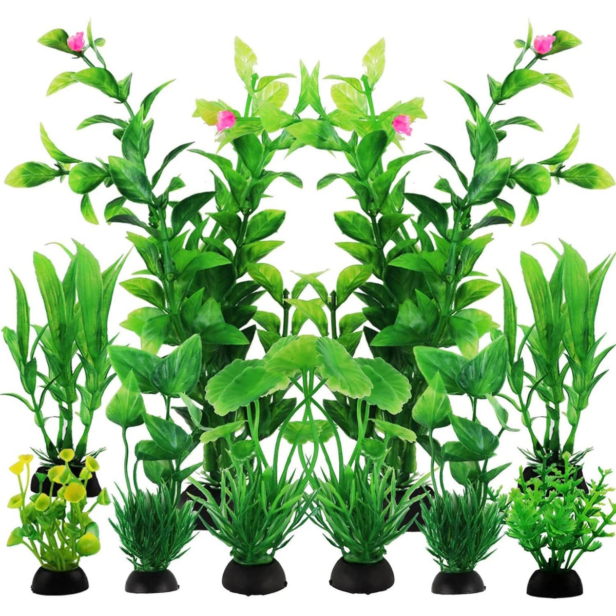 10-Piece Weighted Aquarium Plant Decoration Set for Fish Tanks