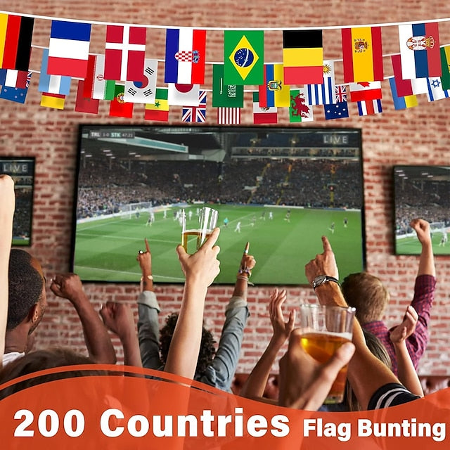 International String Flag Banner for 200 Countries – Sports Events & Classroom Decor