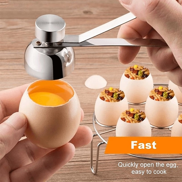 Egg Shell Cutter Tool in Stainless Steel for Soft and Century Eggs