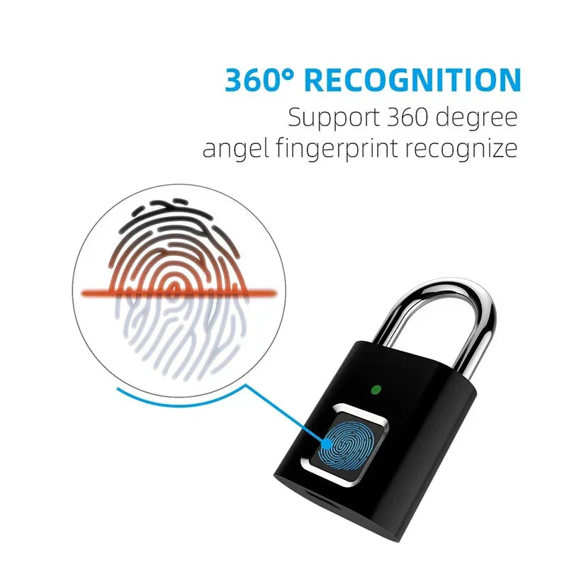 Fingerprint Lock with Biometric Access – Anti-Theft for Indoor/Outdoor
