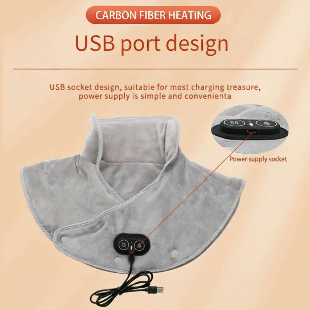 Neck and Shoulder Heated Wrap with USB Power and Three Heat Settings