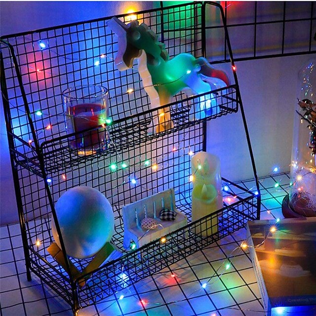 20 LED Battery-Powered Fairy Lights on 7Ft Flexible Silver Wire for Weddings and Mason Jar Decoration