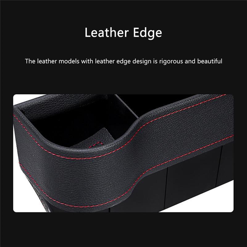 Car Seat Gap Storage Organizer in PU Leather – Side Pocket for Phone, Keys & Wallet