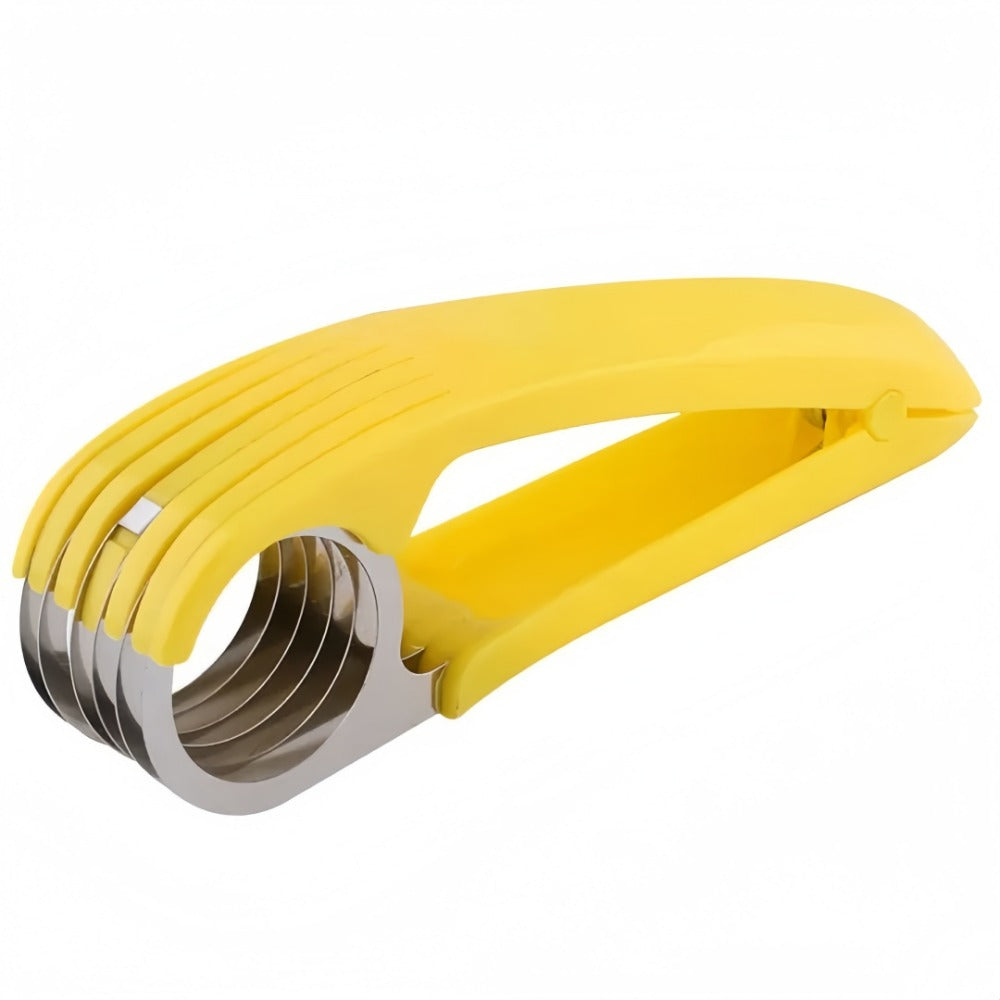 Curved Fruit and Banana Slicer in Stainless Steel for Kitchen Preparation