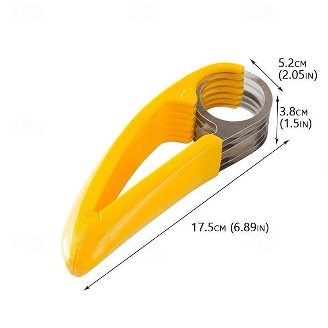 Manual Vegetable and Fruit Slicer in Stainless Steel for Salad, Banana, and Sausage