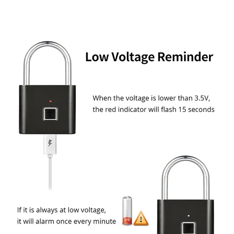 Fingerprint Lock with Biometric Access – Anti-Theft for Indoor/Outdoor