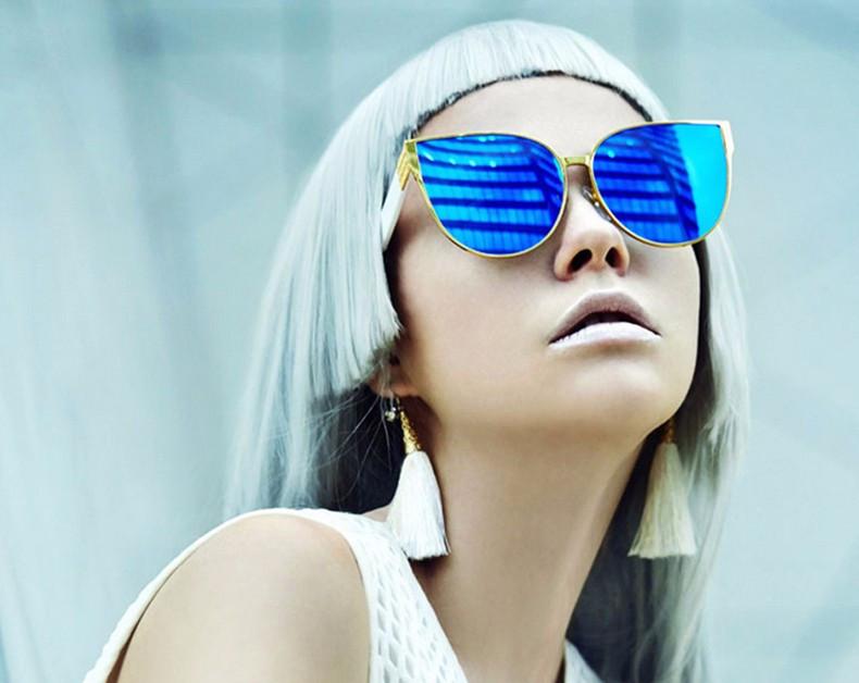 Aviator Style Cat Eye Sunglasses
