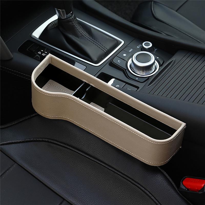 Car Seat Gap Storage Organizer in PU Leather – Side Pocket for Phone, Keys & Wallet