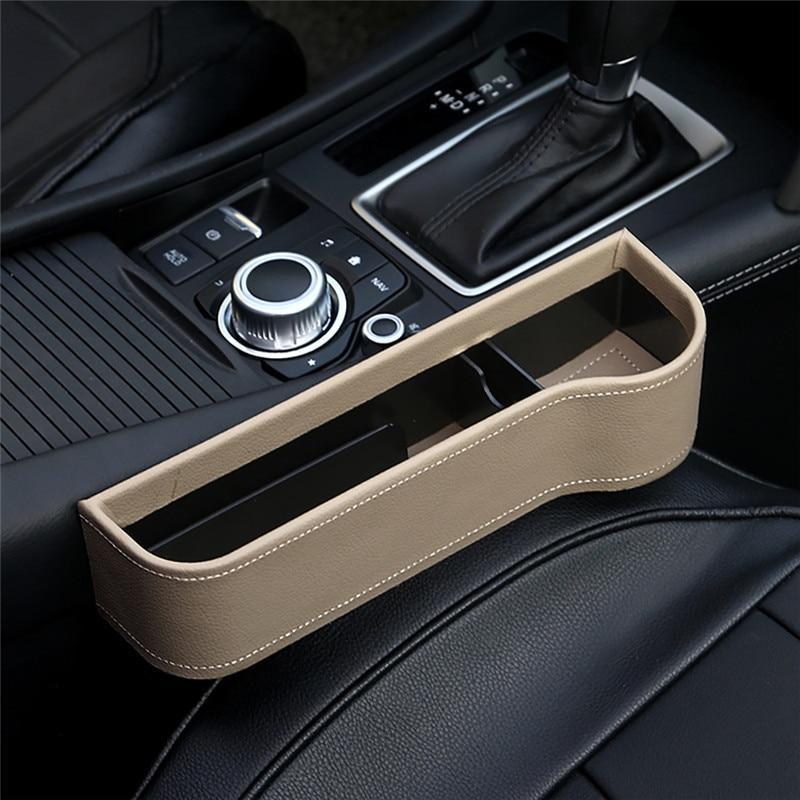 Car Seat Gap Storage Organizer in PU Leather – Side Pocket for Phone, Keys & Wallet