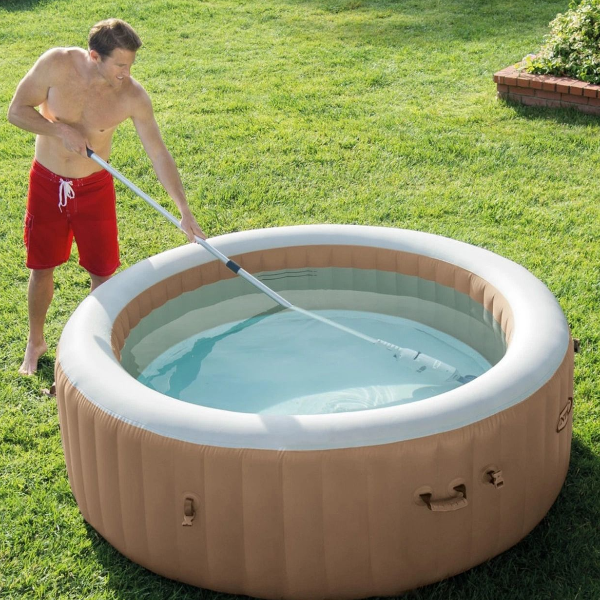 Portable Battery-Operated Pool Cleaner with Brush Tools for Above Ground