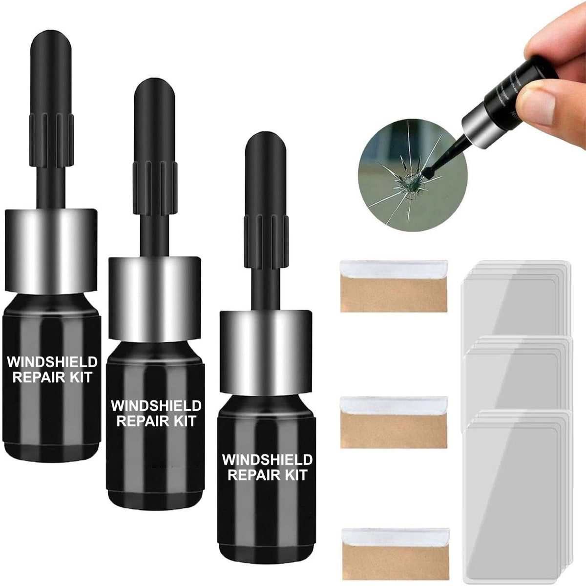 Home Repair Kit for Small Windshield Chip and Crack Fix