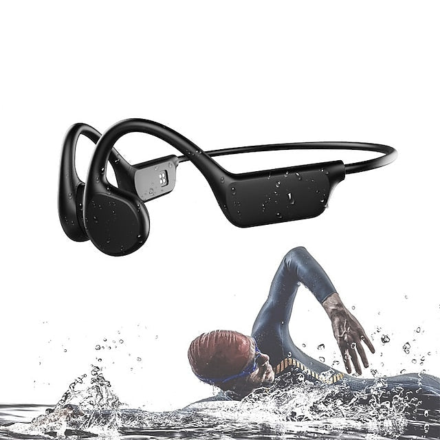 Waterproof Bone Conduction Bluetooth Earphones with 32GB Storage for Swimming