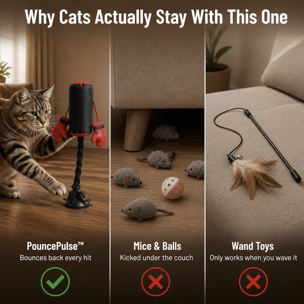 Spring-Loaded Cat Toy for Indoor Play - Fun Energy Burner