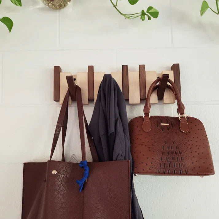 Elegant Wooden Coat Rack - Chic Entrance Organizer