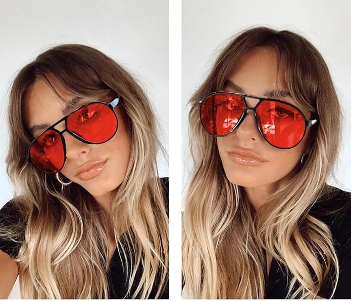 Retro Oversized Sunglasses – UV400 Protection Aviator Style