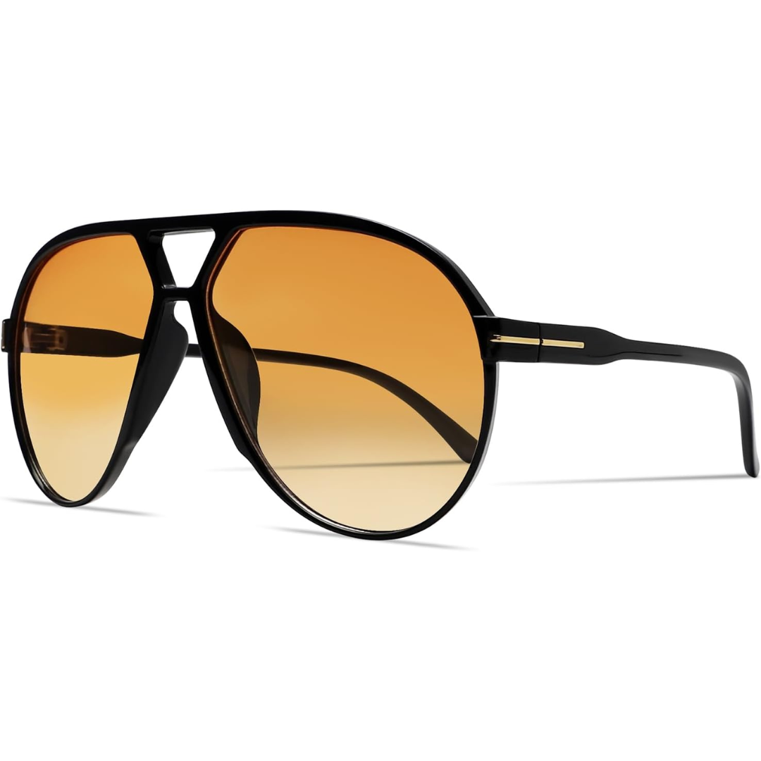 Retro Oversized Sunglasses – UV400 Protection Aviator Style