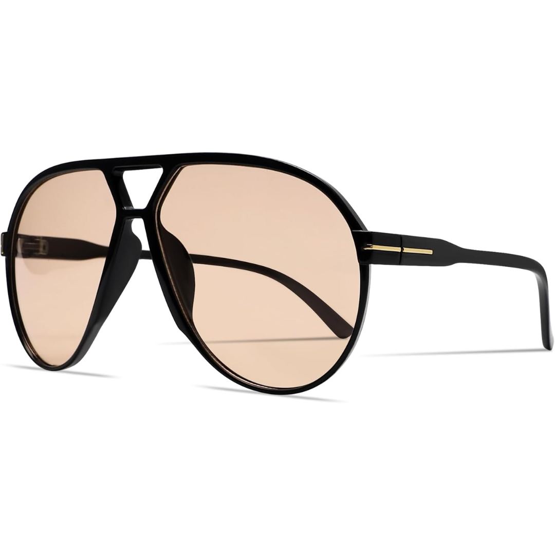 Retro Oversized Sunglasses – UV400 Protection Aviator Style