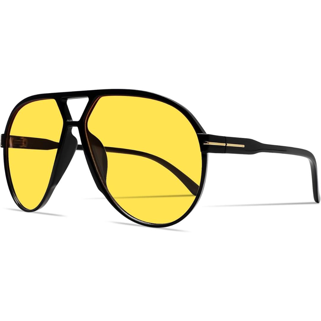 Retro Oversized Sunglasses – UV400 Protection Aviator Style