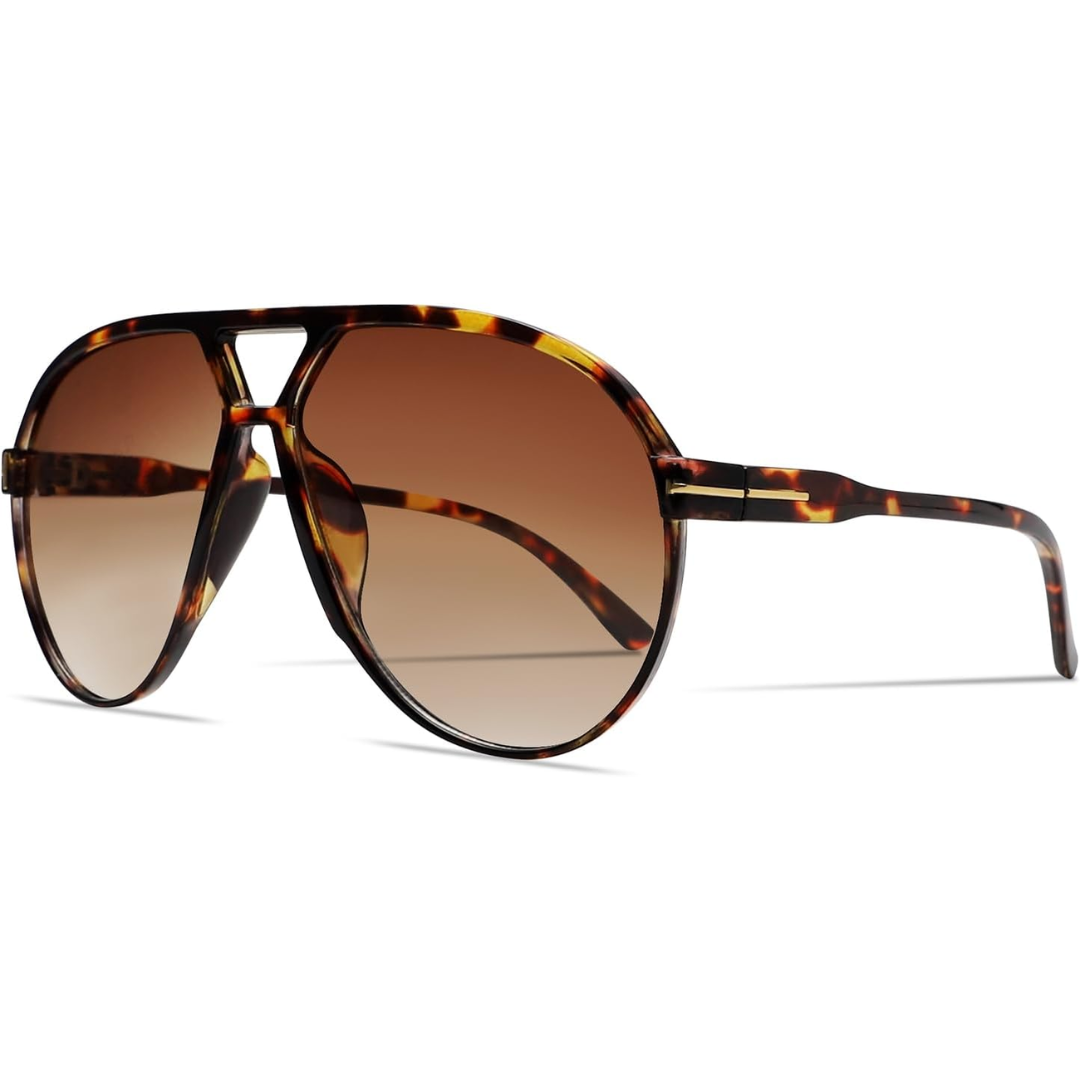 Retro Oversized Sunglasses – UV400 Protection Aviator Style