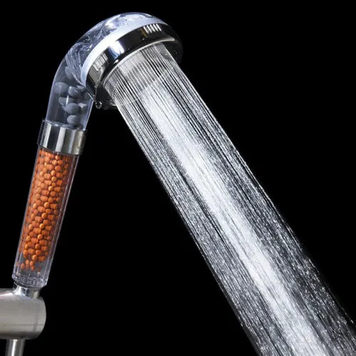 Filtered Shower Head with Mineral Stones for High-Pressure Soft Water
