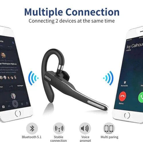 Wireless Bluetooth Headset with Dual Microphone & Noise Reduction