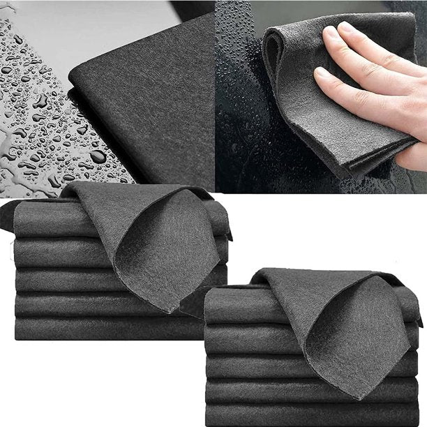 Set of 5 Scratch-Free Microfiber Cloths for Cleaning Surfaces