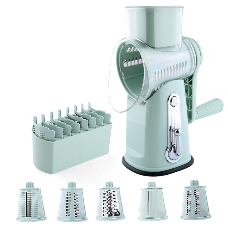 Multi-Blade Food Shredder - Rotary Grater for Cheese and Vegetables