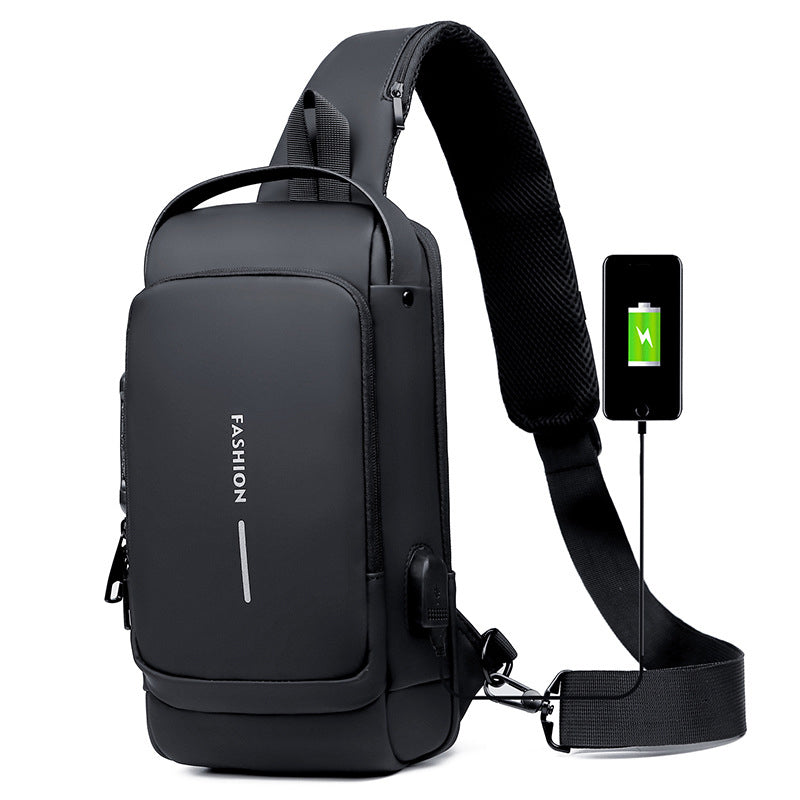 Waterproof and Theft-Resistant Shoulder Bag with USB Port