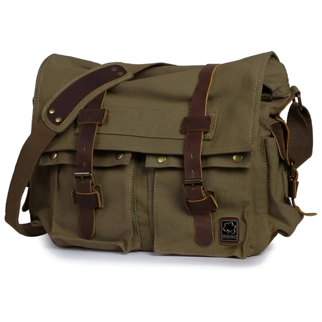Canvas Crossbody Bag for Men - Vintage Messenger and Commuter Sling
