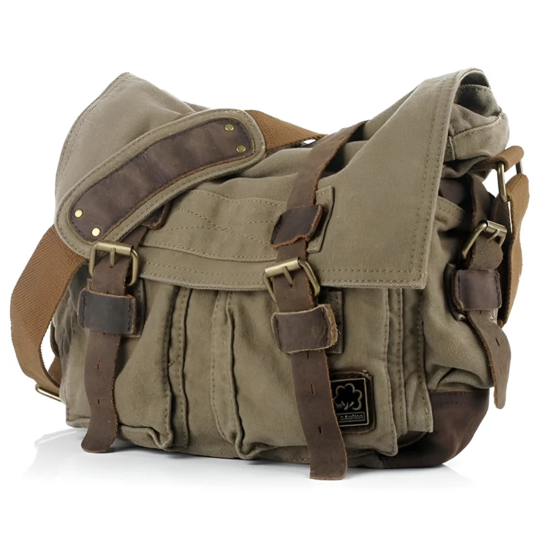 Canvas Crossbody Bag for Men - Vintage Messenger and Commuter Sling