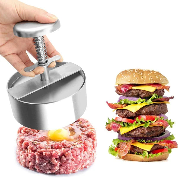 Non-Stick Aluminum Hamburger Patty Maker – Manual Burger Press for BBQ & Grilling