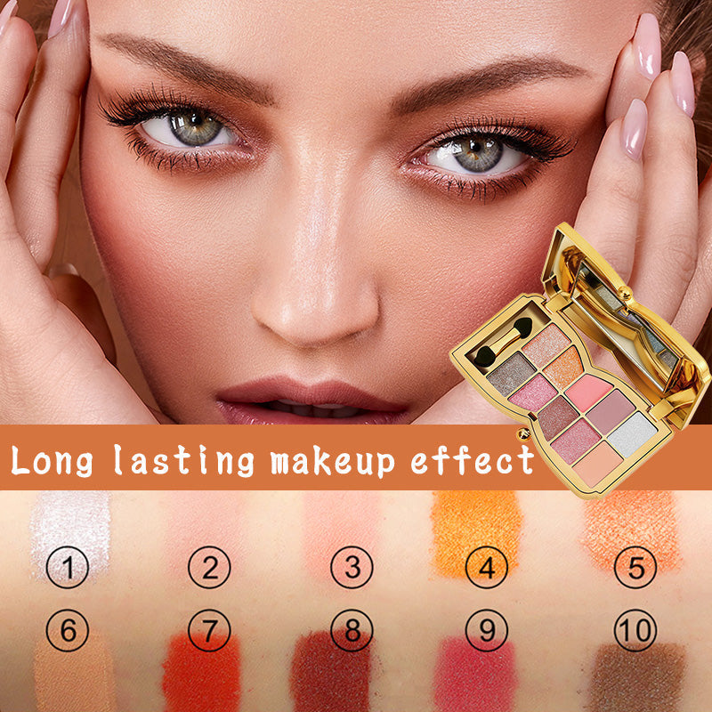 10-Color Sparkly Eyeshadow Palette for Makeup Enthusiasts