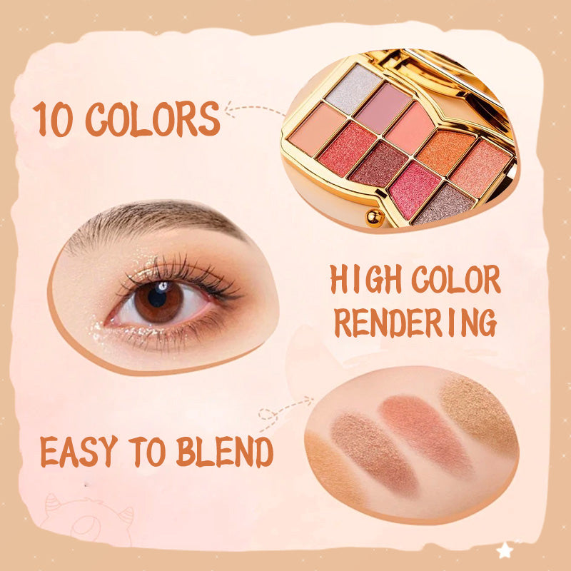 10-Color Sparkly Eyeshadow Palette for Makeup Enthusiasts