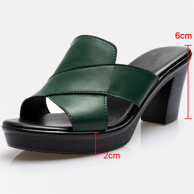Block Heel Sandals on a Platform